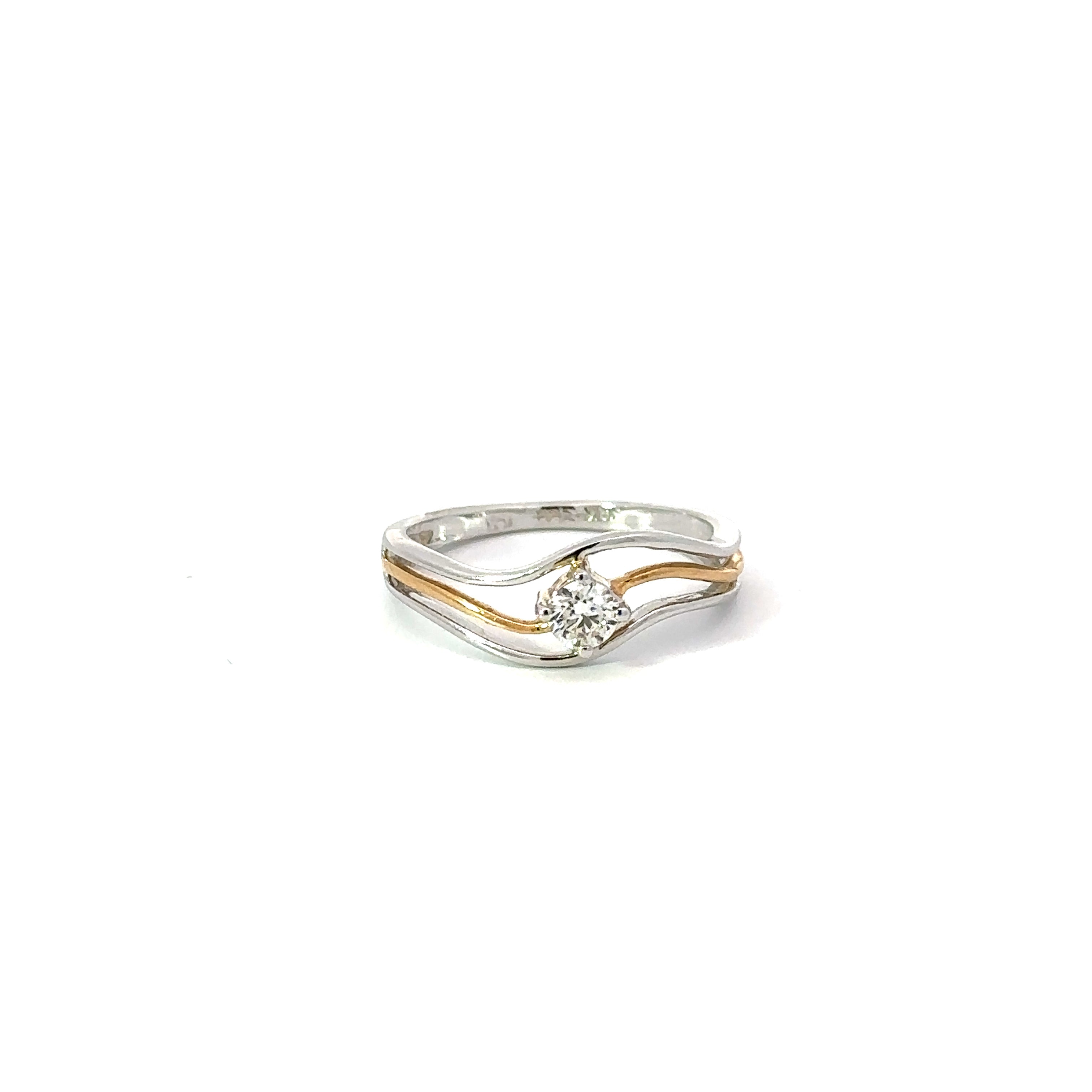 18K | Yellow and White Gold Diamond Ring | 0.24CT | FG-VS 