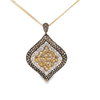 Front view of 18kt yellow gold jewelry featuring 6.20 carats of natural yellow and white diamonds – luxury high jewelry